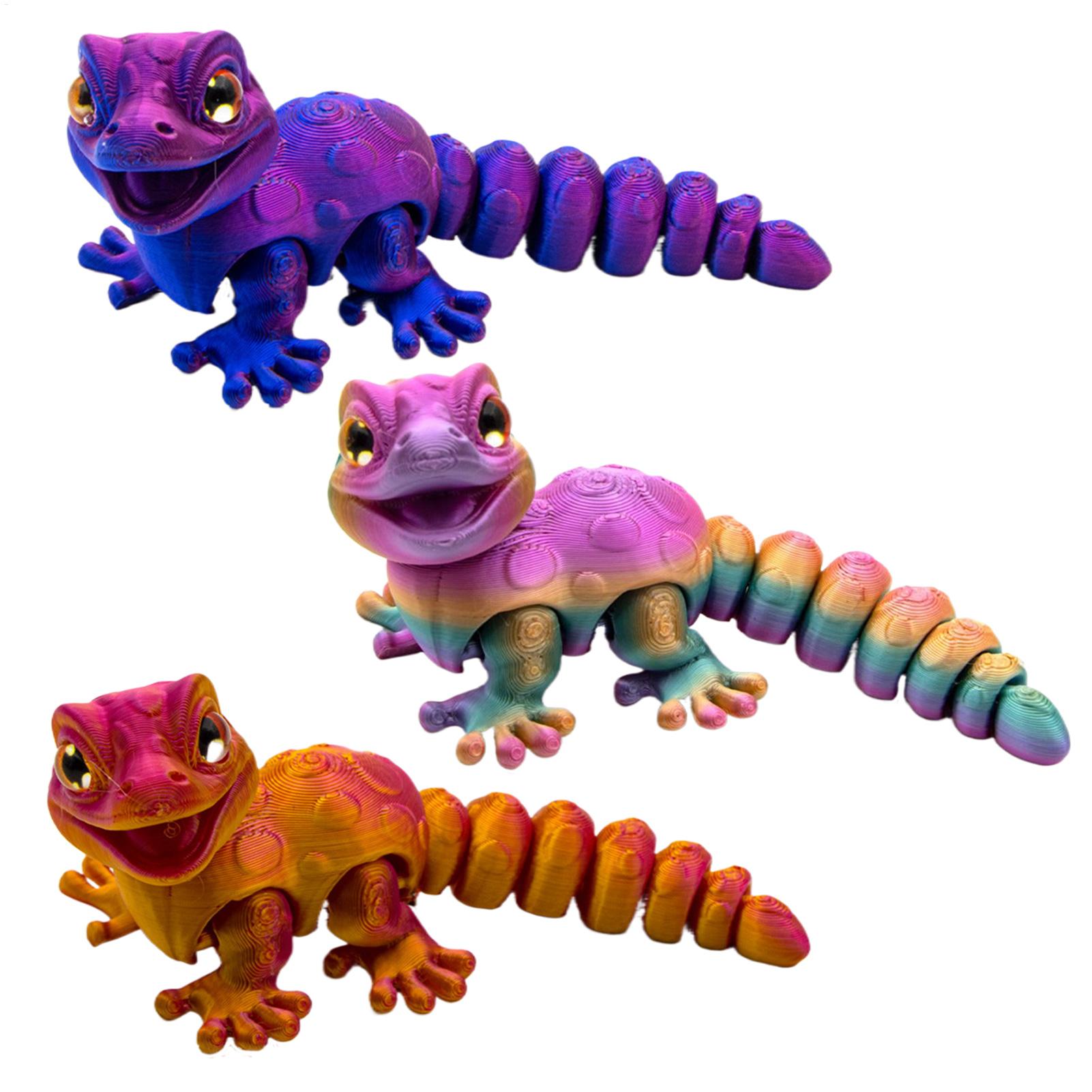3D Printing Lizard - 3Dプリント製ヤモリの置物、爬虫類フィジェットトイ、子供、男の子、女の子向けのデスクデコレーション、寮、リビングルーム、寝室、オフィスのギフト