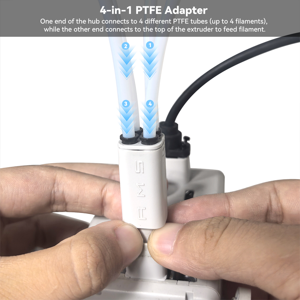 3D Printing Bambu Lab A1 - アップグレードされた4-in-1 PTFEアダプター（Bambu Lab A1/A1 mini AMS