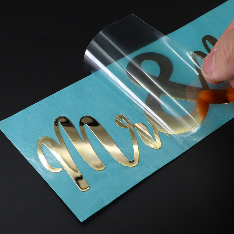 3D Printing Gold - 個人ロゴプリントメタル 3D ゴールドシルバー転写ステッカーエンボスステッカー包装袋ボックス木製ガラス面