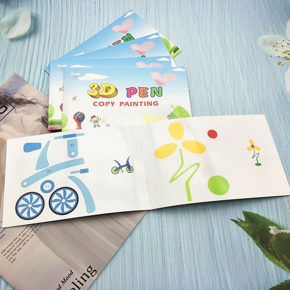 3D Printing Pen For Kids - アートクラフトクリエイティブ 3D ペンツール子供用キッドギフト描画ステンシルアクセサリーテンプレート 3D 印刷アルバム紙の本