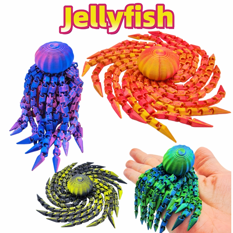 3D Printing Lizard - 3/5個入りクラゲモデル、リアルな触手、家庭、オフィス、店舗の装飾、誕生日やさまざまな祝日のギフトに。