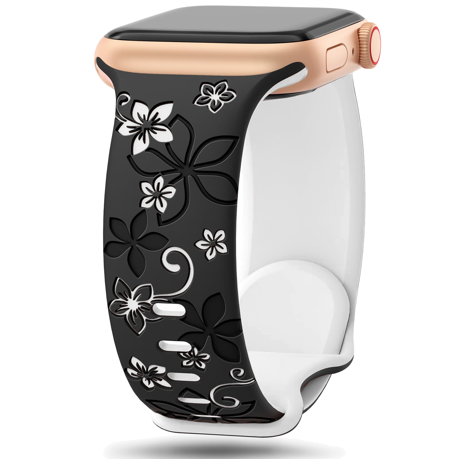 3D Printing Watch - Apple Watch用シリコン刻印ストラップ,iwatchシリーズ9,8,7,6,5,4,se ultra 2,40,41,45mm 44mm、49mm、38mm