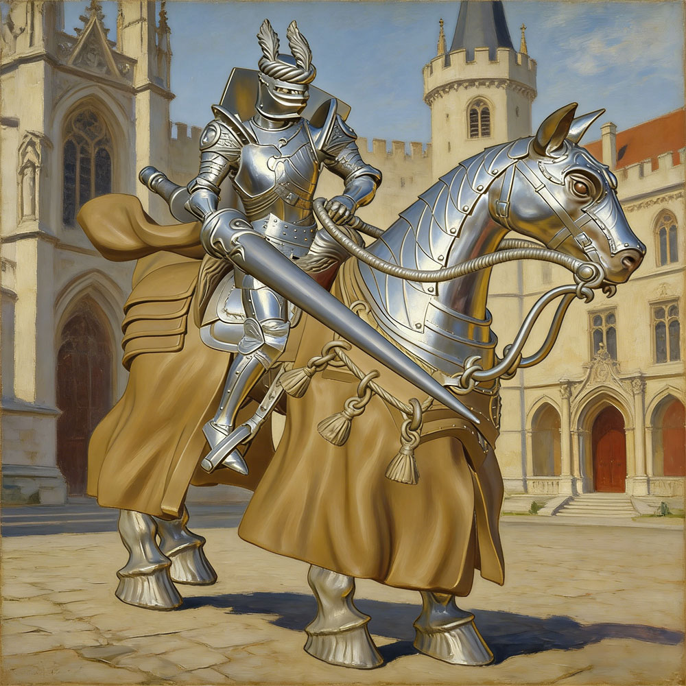 3D Printing Knight Armor - 1/24 デスクオーナメント、スタイリッシュな鎧騎士戦馬樹脂モデル、中世スタイル、GKミニチュア3Dプリントフィギュア、未塗装
