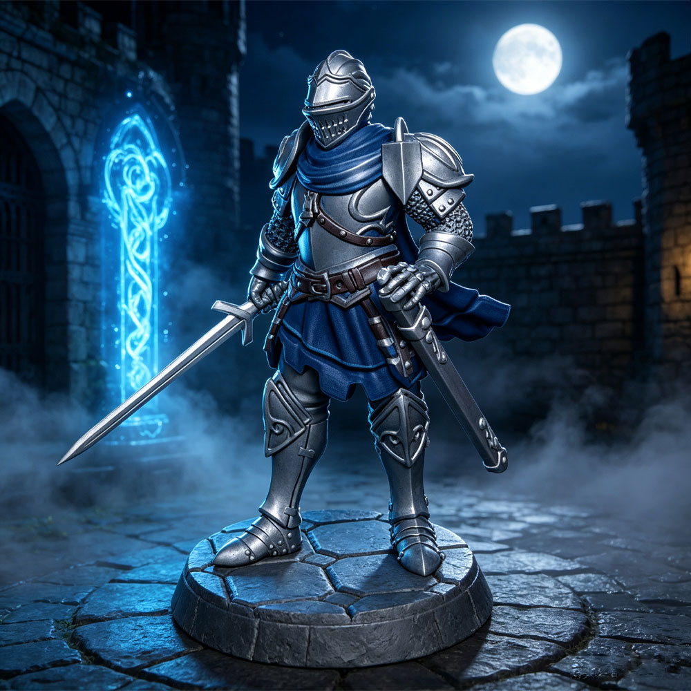 3D Printing Knight Armor - 1/24 中世の全身甲冑騎士、戦士樹脂モデルセット、ミニ3Dプリントグレーモデル人形DIY人形モデル、未着色