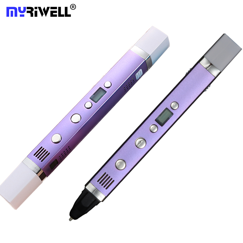 3D Printing Pen For Kids - Myriwell-インテリジェントな描画ペン,3D印刷ペン,USB電源,子供のための創造的な教育玩具,ハンドル付き落書きペン,3Dモデル