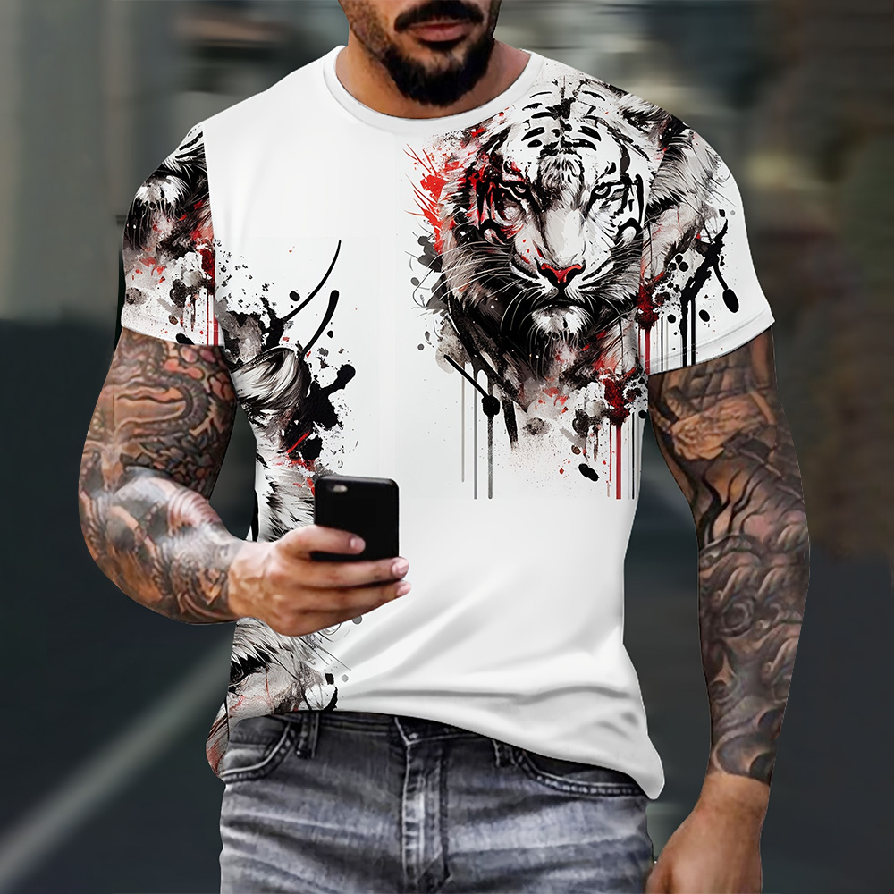 3D Printing Eagle - レトロファッショントレンド鷲型3Dプリントスポーツブリーザ速乾メンズTシャツアウトドアレジャーストリートY2k親子服