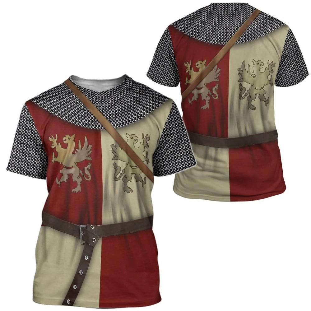 3D Printing Knight Armor - 騎士鎧3D tシャツシャツ騎士団原宿ファッション半袖シャツ夏のストリートカジュアルユニセックスtシャツ