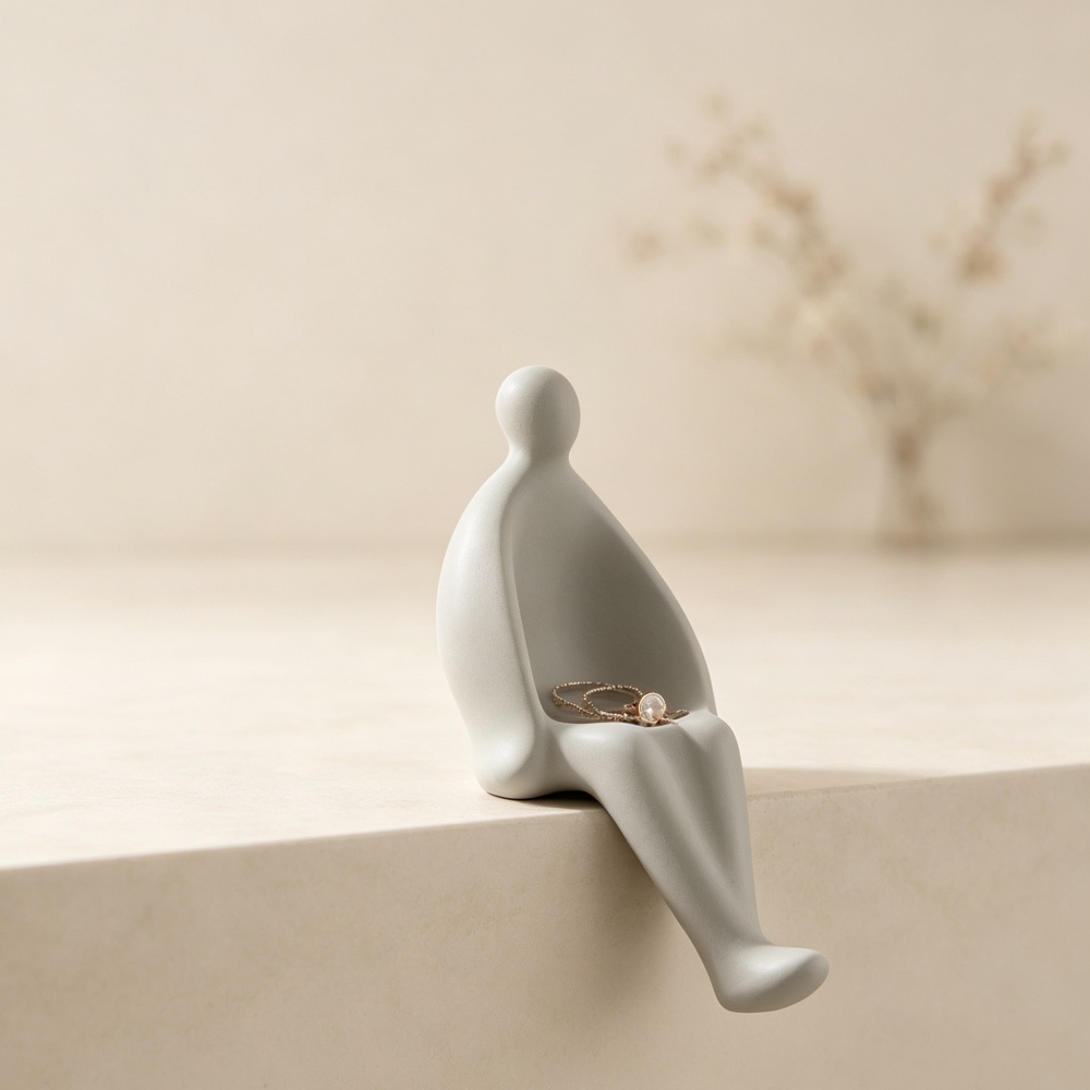 3Dプリント製グレーの座像ジュエリーディスプレイスタンド、ミ - 3D Printing Ring Holder のレビューと価格