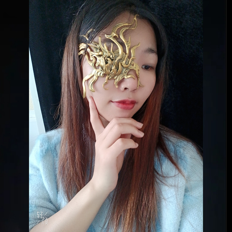 男性と女性のためのレトロな3Dプリントマスク,ハロウィーンの - 3D Printing Gold のレビューと価格