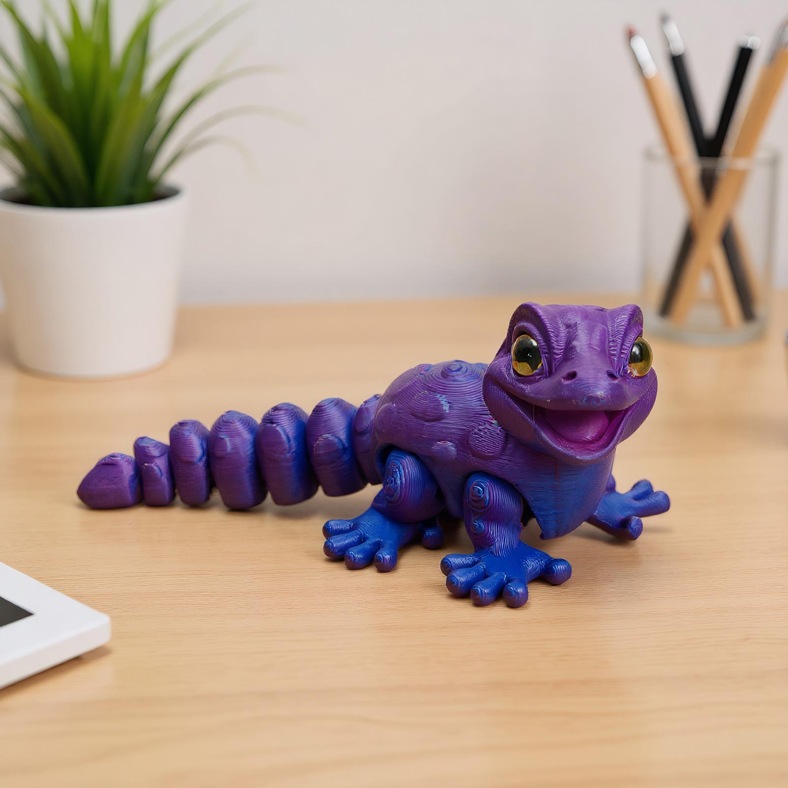 3Dプリント製ヤモリの置物、爬虫類フィジェットトイ、子供、男 - 3D Printing Lizard のレビューと価格