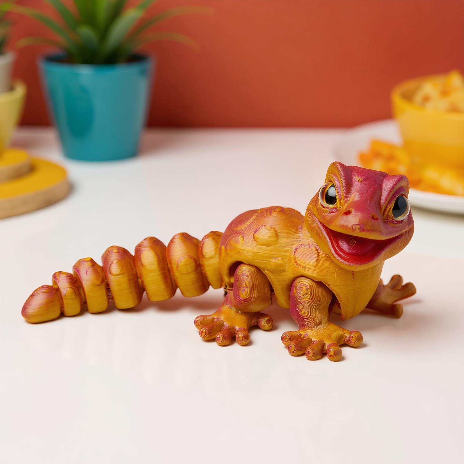 3Dプリント製ヤモリの置物、爬虫類フィジェットトイ、子供、男 - 3D Printing Lizard のレビューと価格
