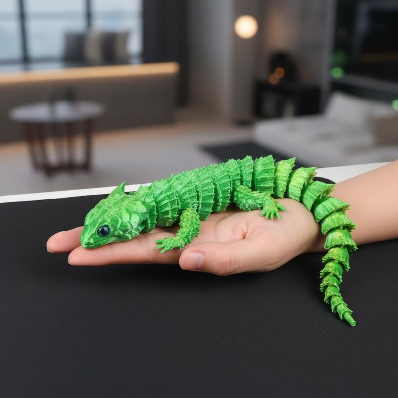 3D プリント結合トカゲ漫画像可動尾飾りデスクトップ子供部屋 - 3D Printing Lizard のレビューと価格