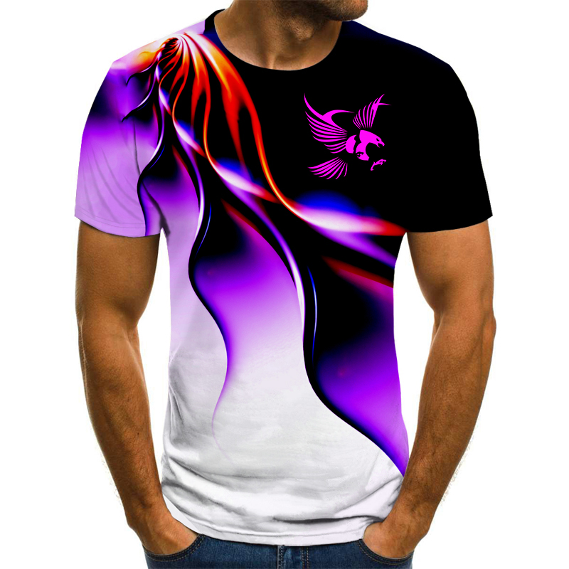 男性と女性のための3DイーグルプリントTシャツ,半袖ストリー - 3D Printing Eagle のレビューと価格