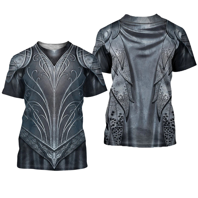 男性用3DプリントTシャツ,半袖マニキュアアーマー,原宿,新 - 3D Printing Knight Armor のレビューと価格