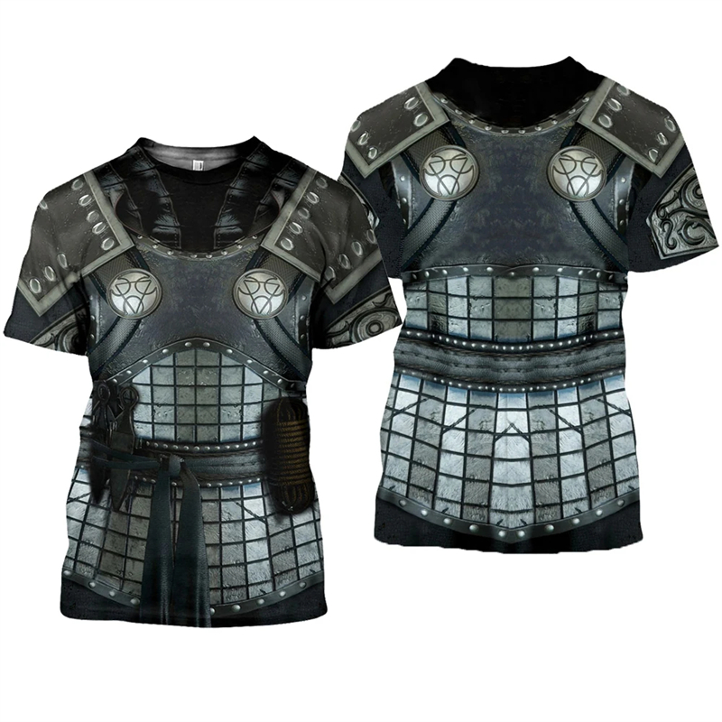 男性用3DプリントTシャツ,半袖マニキュアアーマー,原宿,新 - 3D Printing Knight Armor のレビューと価格