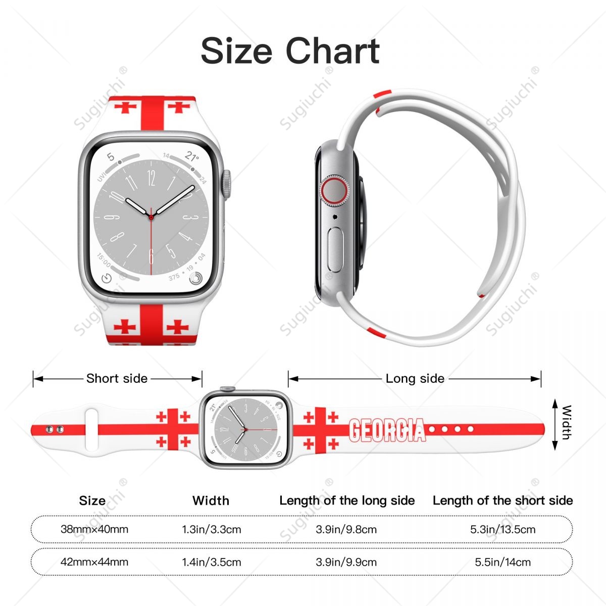 ユニセックスジョージア旗 3D 印刷スポーツストラップ Ap - 3D Printing Watch のレビューと価格