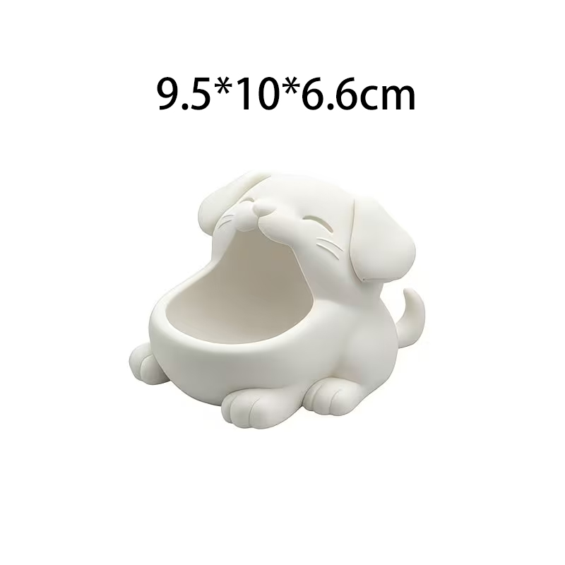 3Dプリント製の口が開いた犬の置物、可愛い子犬の小物入れ、卓 - 3D Printing Ring Holder のレビューと価格
