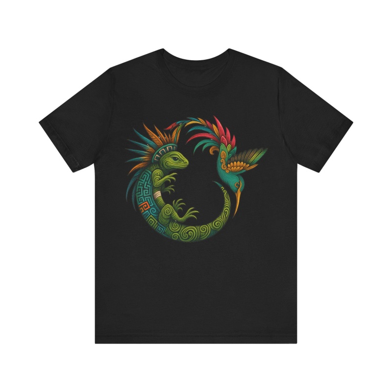 アステカトカゲハチドリ柄 Tシャツ男性用部族グラフィック 3 - 3D Printing Lizard のレビューと価格