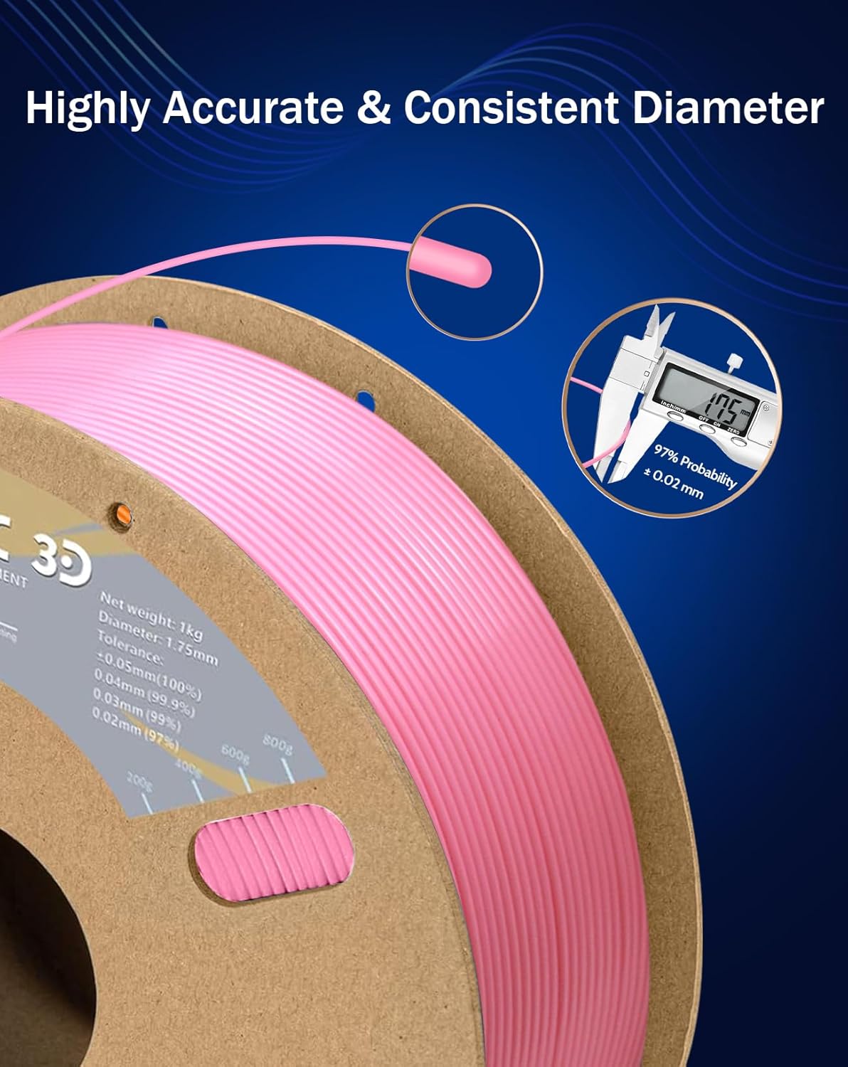 TPUピンク 3Dプリンターフィラメントバンドル 1.75m - Tpu Flexible Filament のレビューと価格