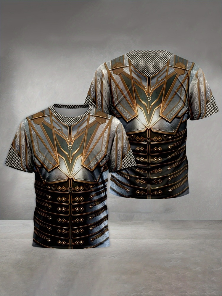 メンズ 3D プリントストリートナイトゴールド忍者鎧 Tシャ - 3D Printing Knight Armor のレビューと価格