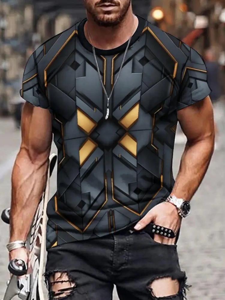 メンズ 3D プリントストリートナイトゴールド忍者鎧 Tシャ - 3D Printing Knight Armor のレビューと価格