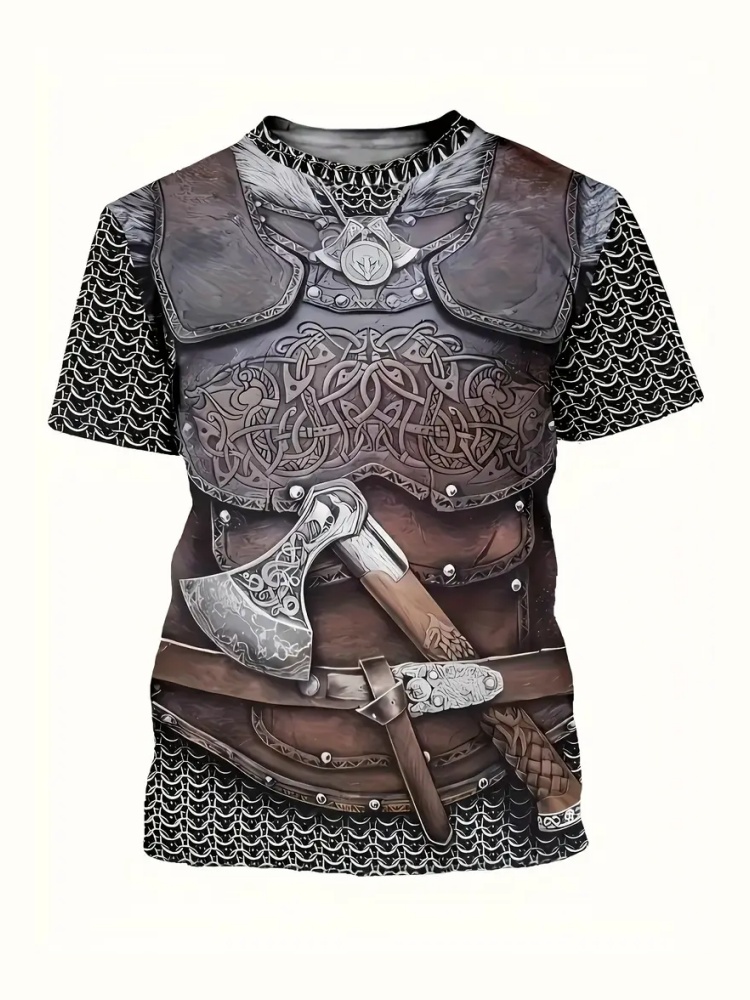 メンズ 3D プリントストリートナイトゴールド忍者鎧 Tシャ - 3D Printing Knight Armor のレビューと価格