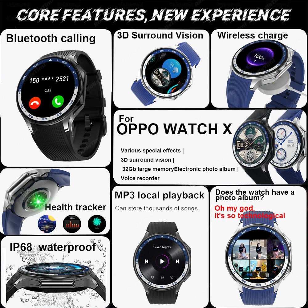 1.43 AMOLED スマートウォッチ 3D サラウンドビ - 3D Printing Watch のレビューと価格