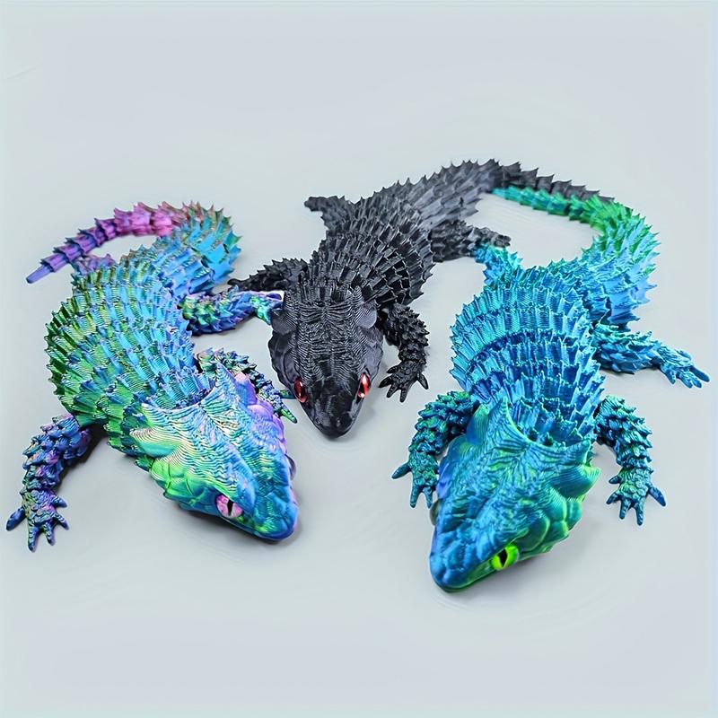 3Dプリントされた連結されたトカゲの置物、可動式漫画風フィギ - 3D Printing Lizard のレビューと価格