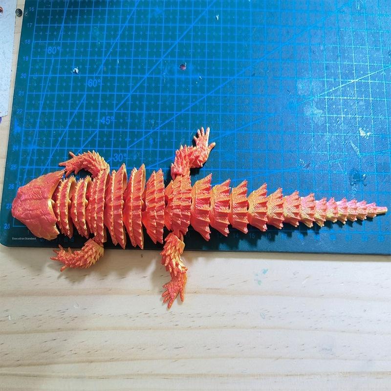 3Dプリントされた連結されたトカゲの置物、可動式漫画風フィギ - 3D Printing Lizard のレビューと価格