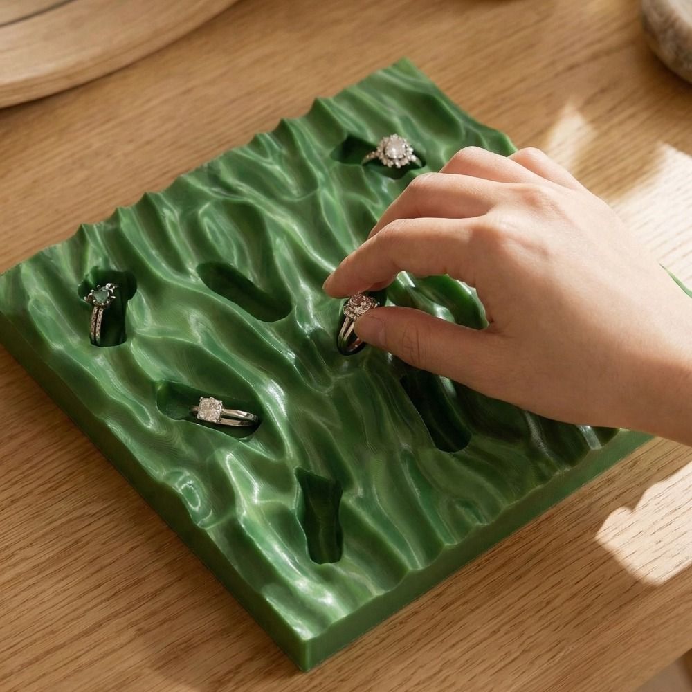 ミニマリスト海波リングディスプレイプレートクリエイティブエレ - 3D Printing Ring Holder のレビューと価格