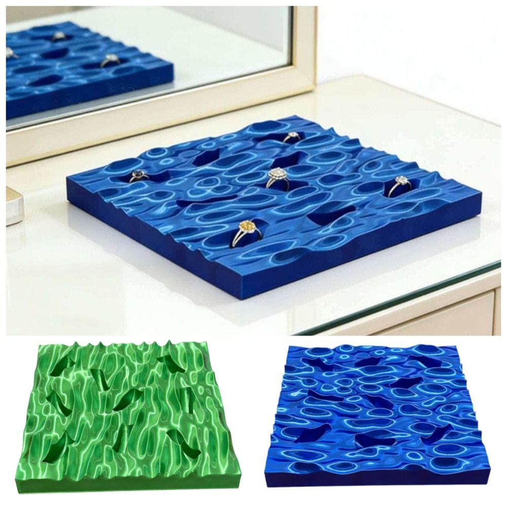 ミニマリスト海波リングディスプレイプレートクリエイティブエレ - 3D Printing Ring Holder のレビューと価格
