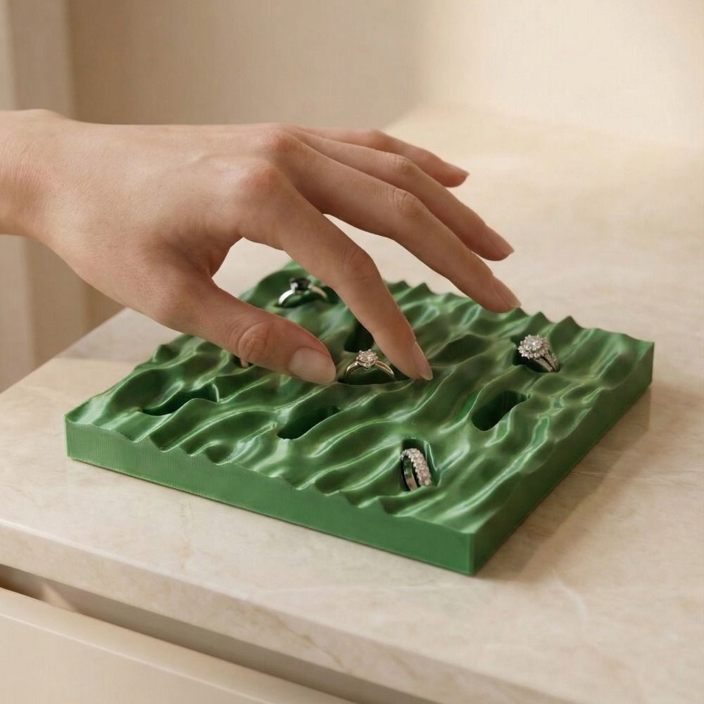 ミニマリスト海波リングディスプレイプレートクリエイティブエレ - 3D Printing Ring Holder のレビューと価格