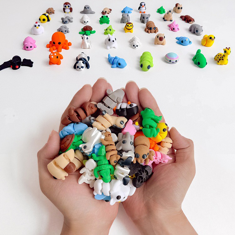 10-50 個 3D プリントされたカラフルなミニ動物フィギ - 3D Printing Lizard のレビューと価格