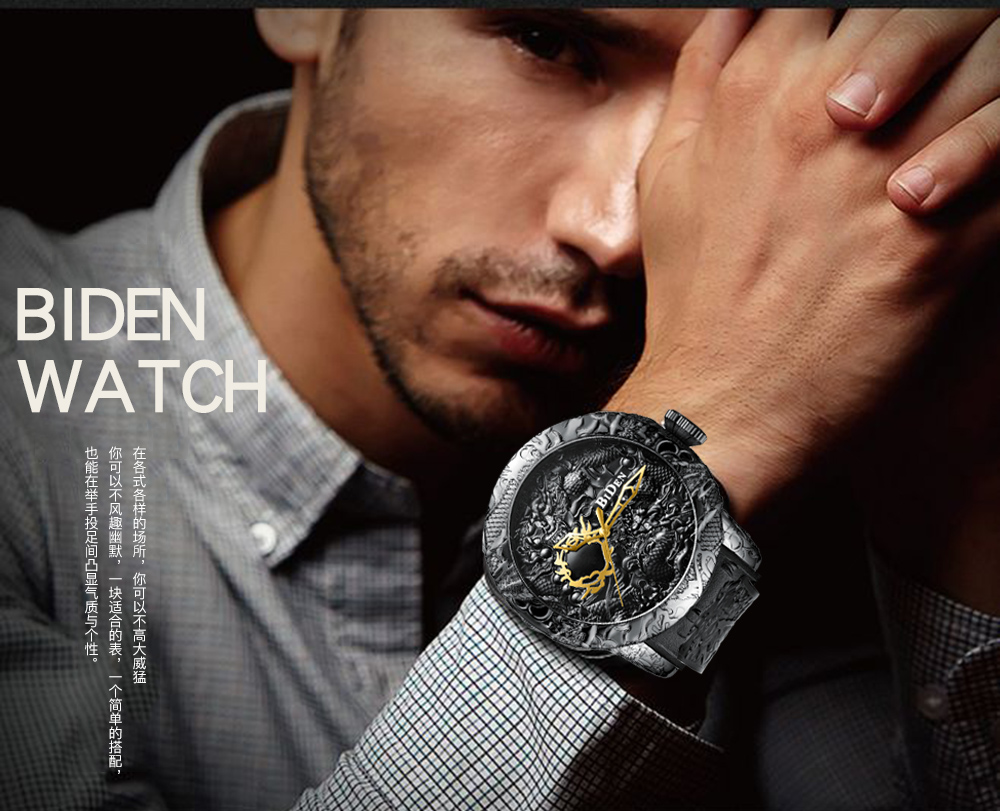 メンズクォーツ時計,大型時計,耐水性,クリエイティブ,レジャ - 3D Printing Watch のレビューと価格