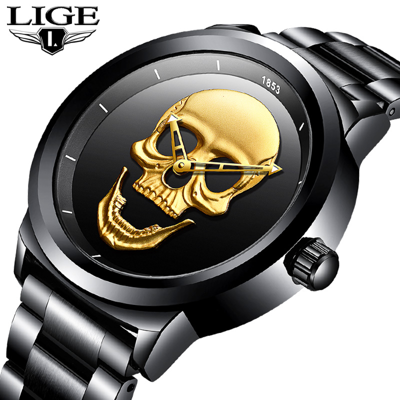 Lige-Skeleto-男性用防水クォーツ腕時計,スポーツ - 3D Printing Watch のレビューと価格