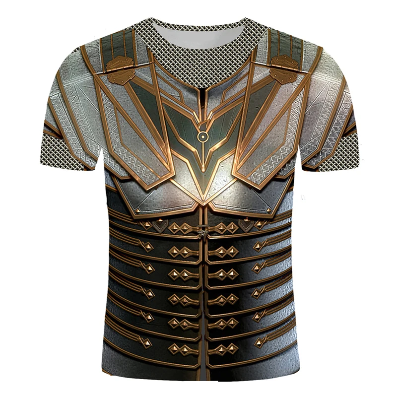 レトロ 3D プリント中世騎士鎧スポーツ速乾性通気性男性 T - 3D Printing Knight Armor のレビューと価格