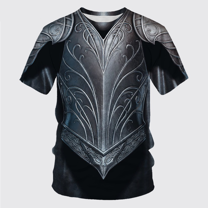 レトロ 3D プリント中世騎士鎧スポーツ速乾性通気性男性 T - 3D Printing Knight Armor のレビューと価格