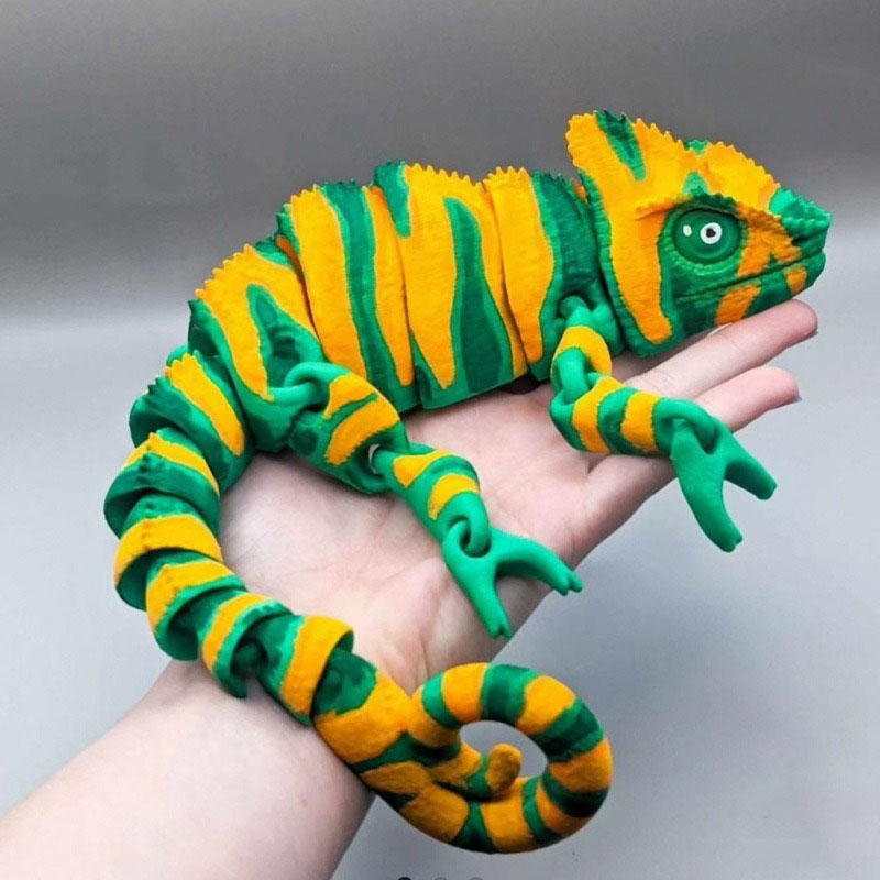 可動関節付き3Dプリントカメレオンリザードモデル装飾玩具 - 3D Printing Lizard のレビューと価格