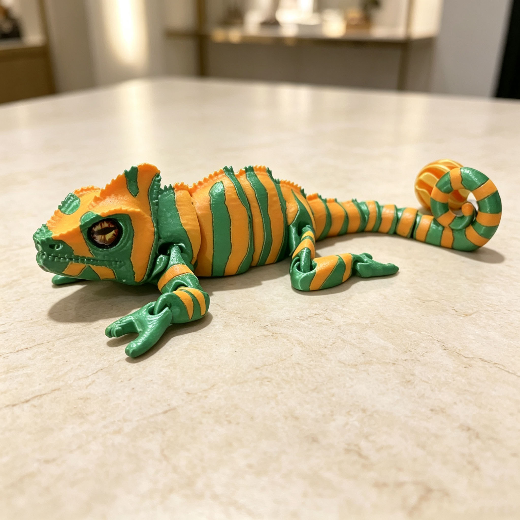 可動関節付き3Dプリントカメレオンリザードモデル装飾玩具 - 3D Printing Lizard のレビューと価格