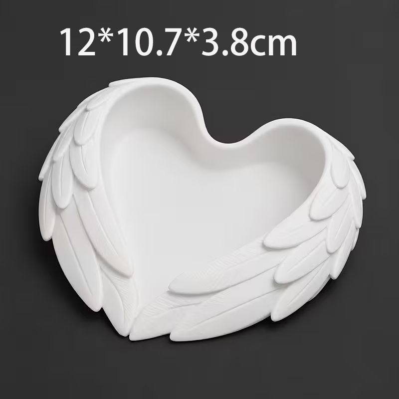 天使の羽の形をしたハート型ジュエリートレイ 3Dプリント装飾 - 3D Printing Ring Holder のレビューと価格