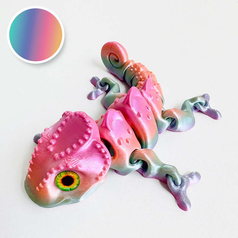 新しい3Dプリントカメレオンフィギュア、多関節可動、シミュレ - 3D Printing Lizard のレビューと価格