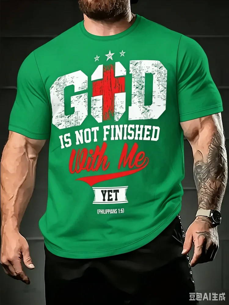 ファッションメンズ「神は私に仕事が残している」プリントTシャ - 3D Printing Verse のレビューと価格