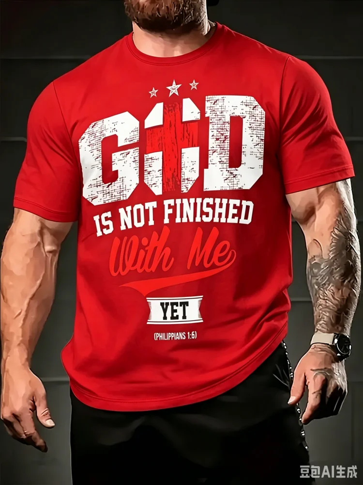 ファッションメンズ「神は私に仕事が残している」プリントTシャ - 3D Printing Verse のレビューと価格