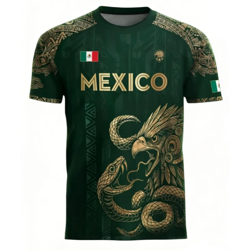 メキシコ国旗プリントメンズTシャツ楽しい3Dイーグルパターン - 3D Printing Eagle のレビューと価格