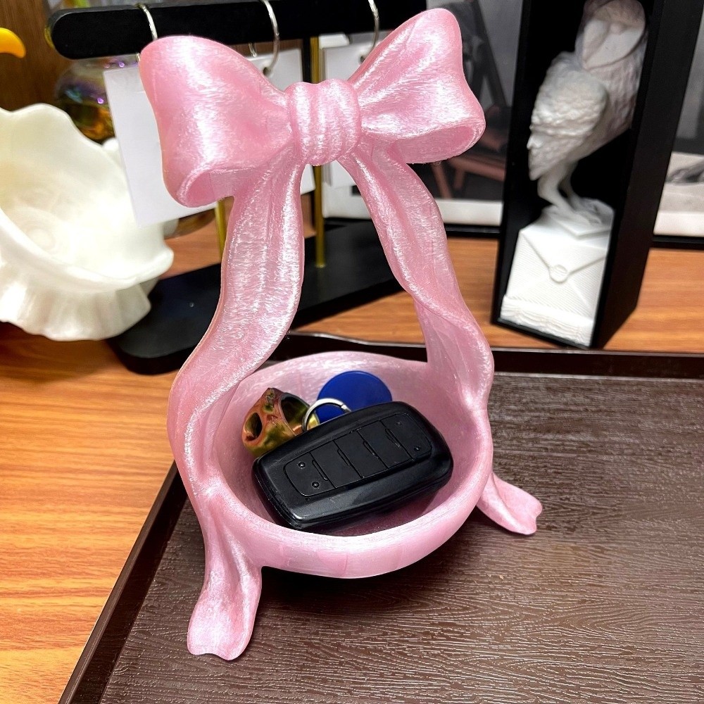 エレガントな 3D プリントジュエリートレイ甘い装飾弓リボン - 3D Printing Ring Holder のレビューと価格
