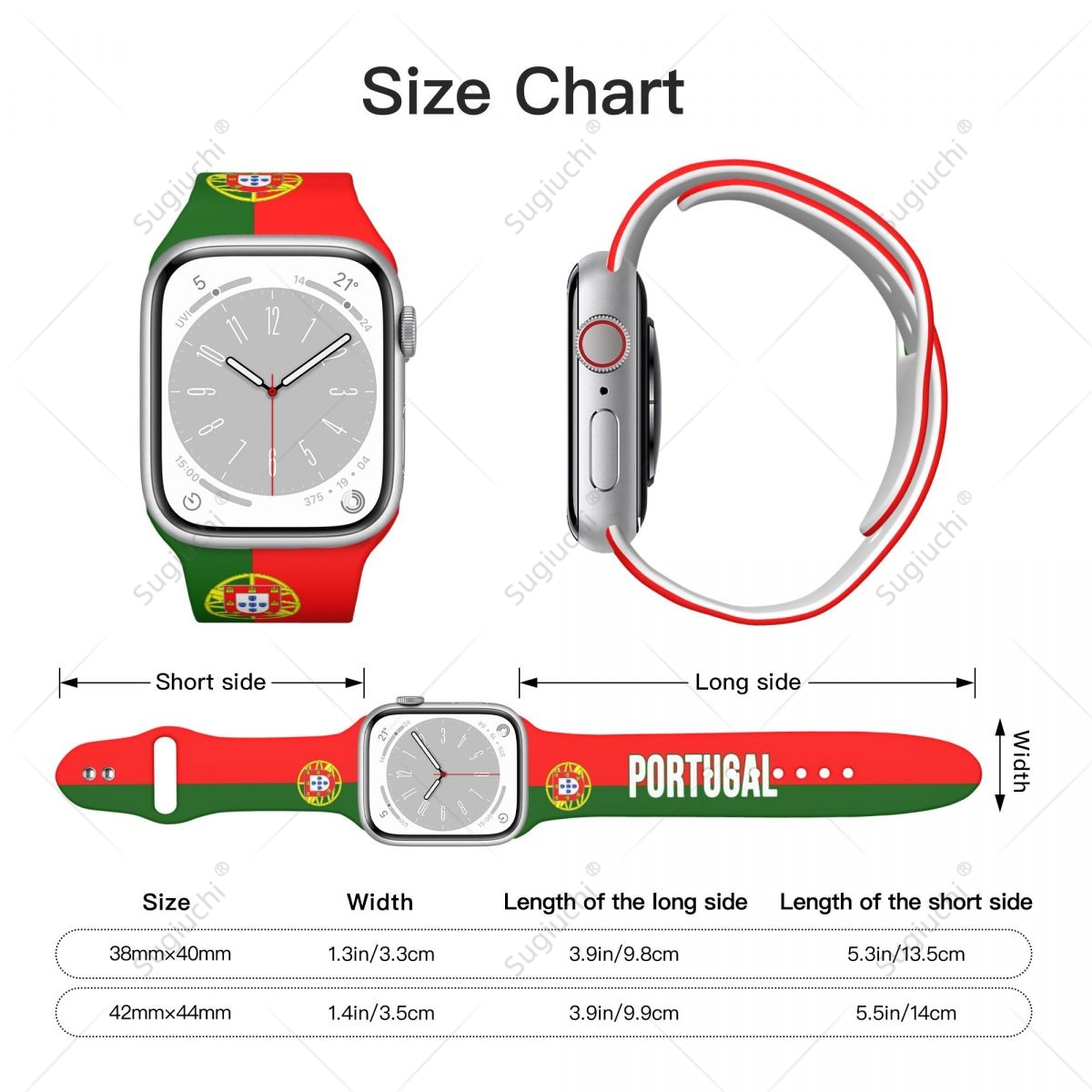 ユニセックスポルトガル国旗 3D 印刷スポーツストラップ A - 3D Printing Watch のレビューと価格