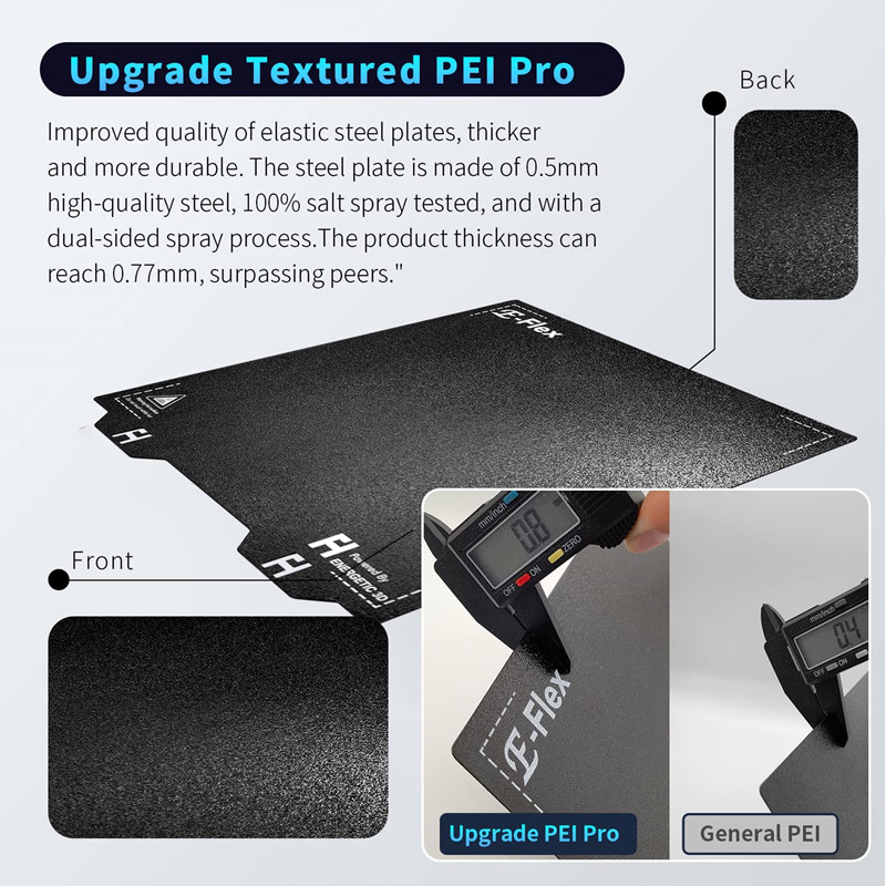 PEI スプリング鋼板 305x305mm 両面テクスチャ加 - 3D Printer Bed Spring のレビューと価格